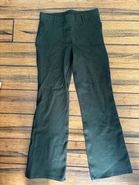 Quince Olive Green Ponte Boot Cut XS Petite Short Pull-On Pants